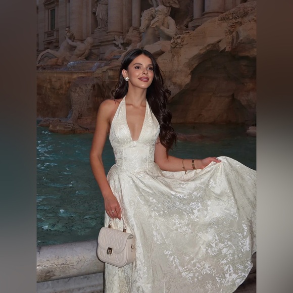 Commense Vintage Halter Lace-Up Back Dress - Picture 8 of 16